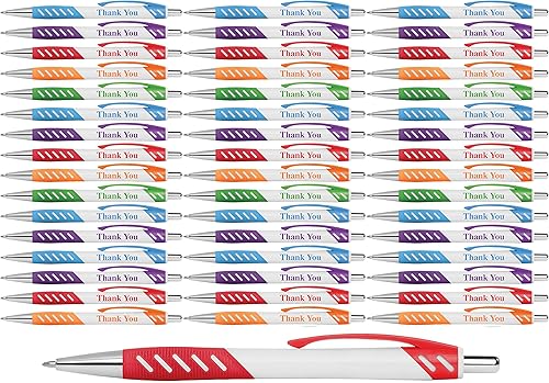 Bolígrafos de regalo "Thank You" con agarre para eventos, fiestas, agradecimiento a los empleados y más (paquete de 50)