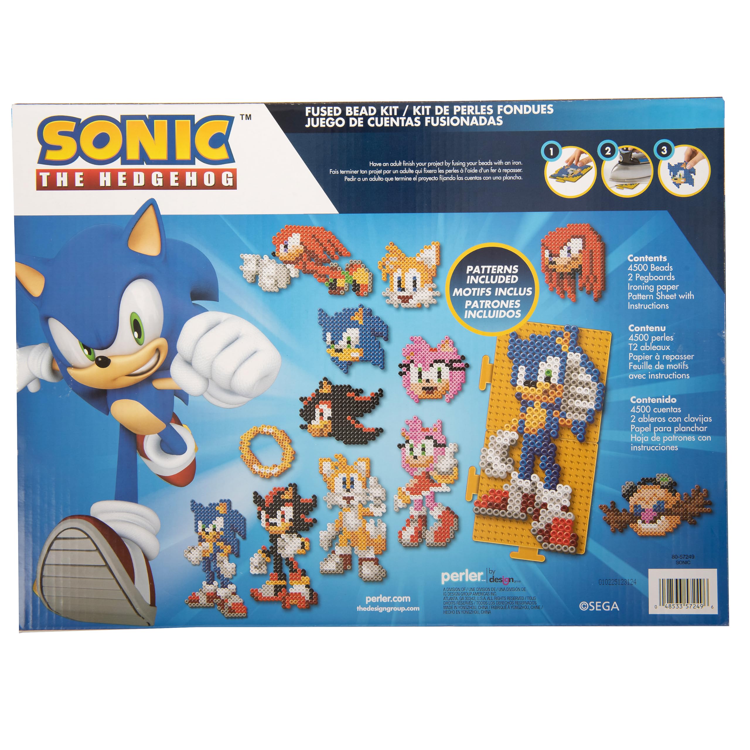 Perler 80-57249 Sonic The Hedgehog Deluxe - Kit de actividades de manualidades con cuentas fusionadas con 14 proyectos, multicolor, 4504 piezas