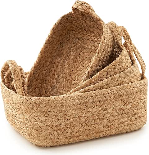 Beautiful Storage Basket Set of 4 - Natural Jute Rope