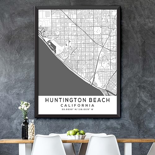 Miniatura 5 de Mapa de Huntington Beach, California, Light 2 (18x24)