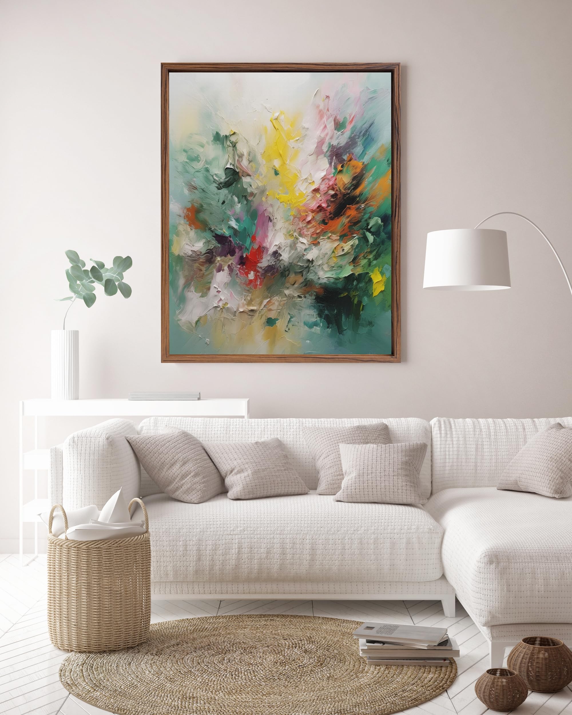 Schattenfugenrahmen - 70x100 cm - Nussbaum - für Leinwandbilder auf Keilrahmen - Leerrahmen ohne Glas und Rückwand