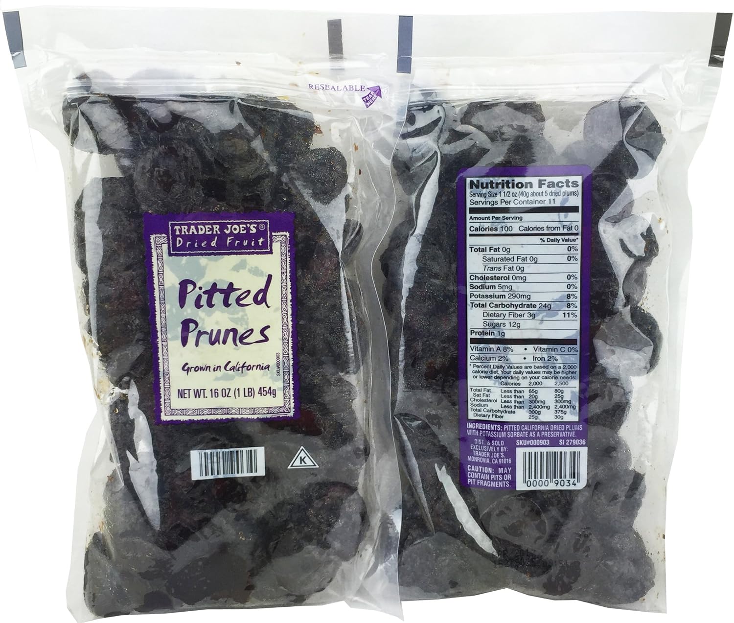 2 Pkg. Trader Joe's Pitted Prunes Grocery & Gourmet Food
