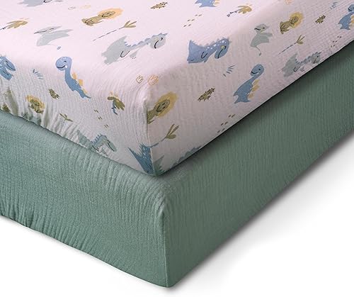 Miniatura 1 de LALAHOME Sábanas bajeras para cuna 100% algodón, sábanas bajeras de colchón de alta calidad, ideales para niños pequeños, niñas y guarderías