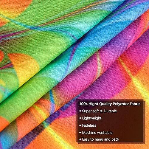 Miniatura 3 de OSVINO Tapiz de mandala de luz negra de 79 x 59 pulgadas, tapiz psicodélico bohemio que brilla en la oscuridad, telón de fondo colorido, decoración