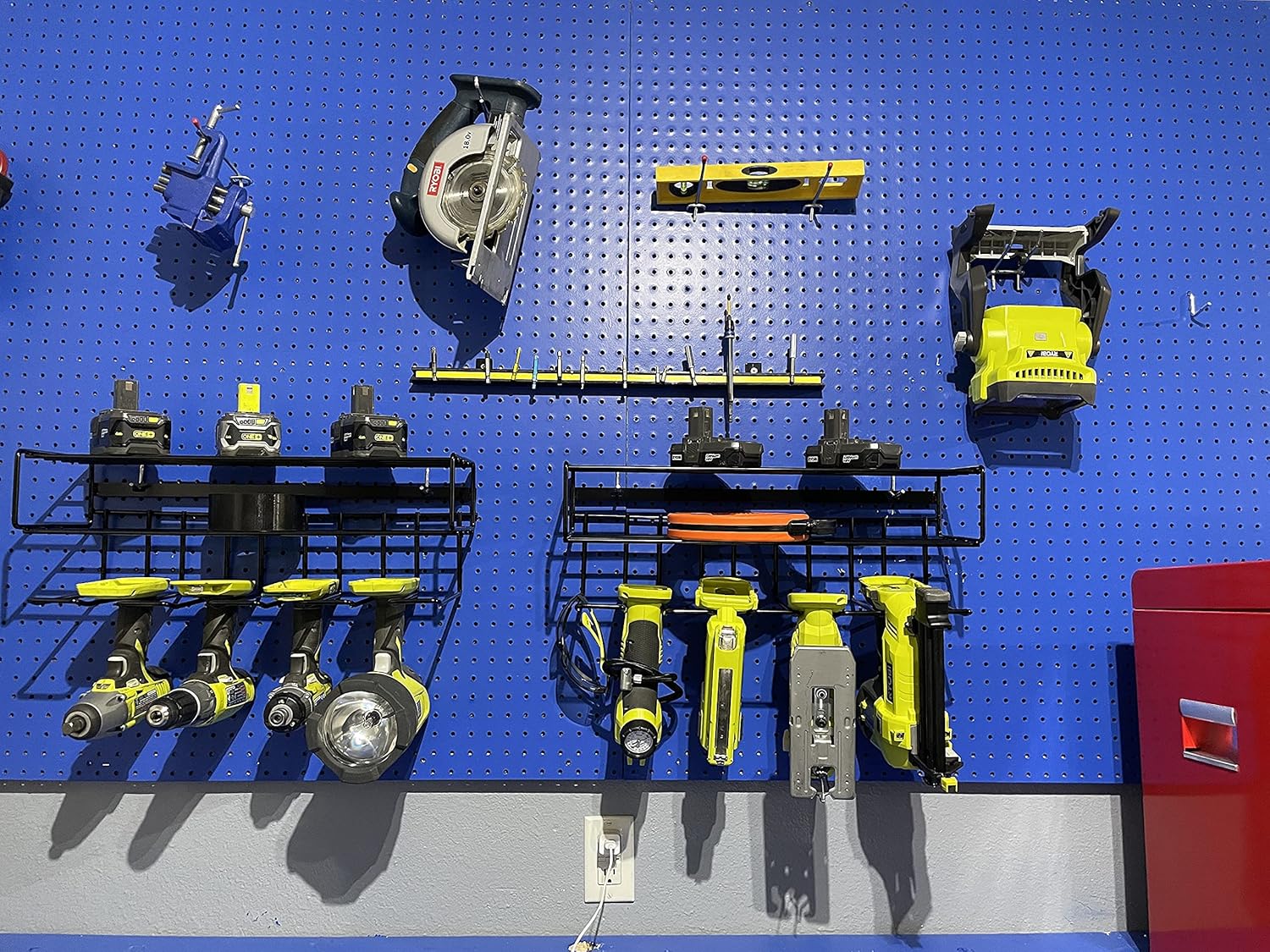 c2M Heavy Duty Floating Tool Shelf 2-Pack | Wall Mounted Storage Rack for Handheld & Power Tools | Compact Steel Design w/ 100# Weight Limit | Made in the USA & Perfect for Father's Day : Tools & Home Improvement