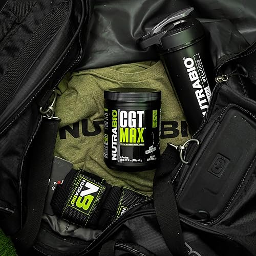 Miniatura 12 de NutraBio Polvo CGT-MAX - Creatina, glutamina y taurina para apoyar la recuperación muscular y la fuerza - 40 porciones - Ponche de frutas