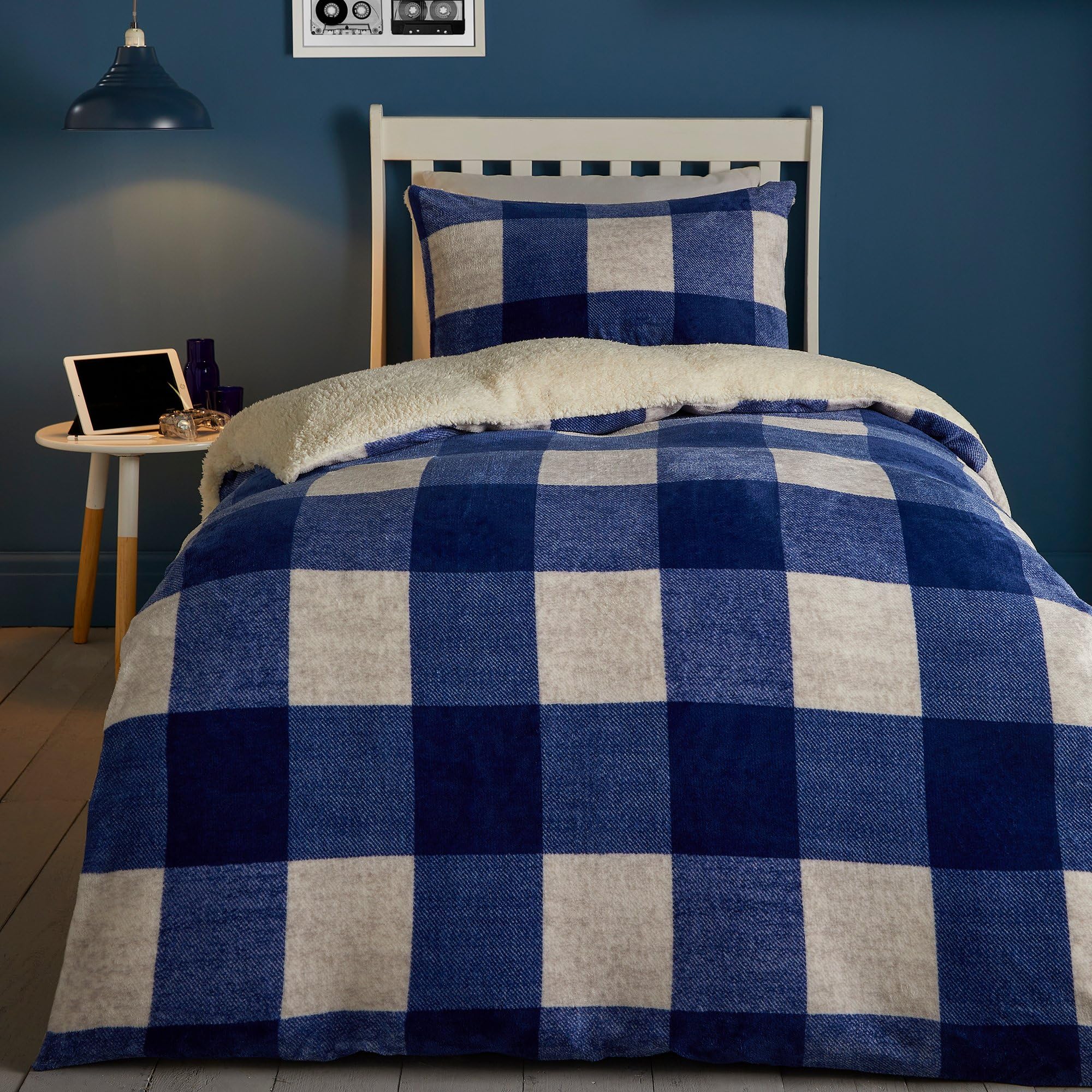 Cosy Theo Check Polyester Chequered Duvet Cover Set with Pillowcases Included
