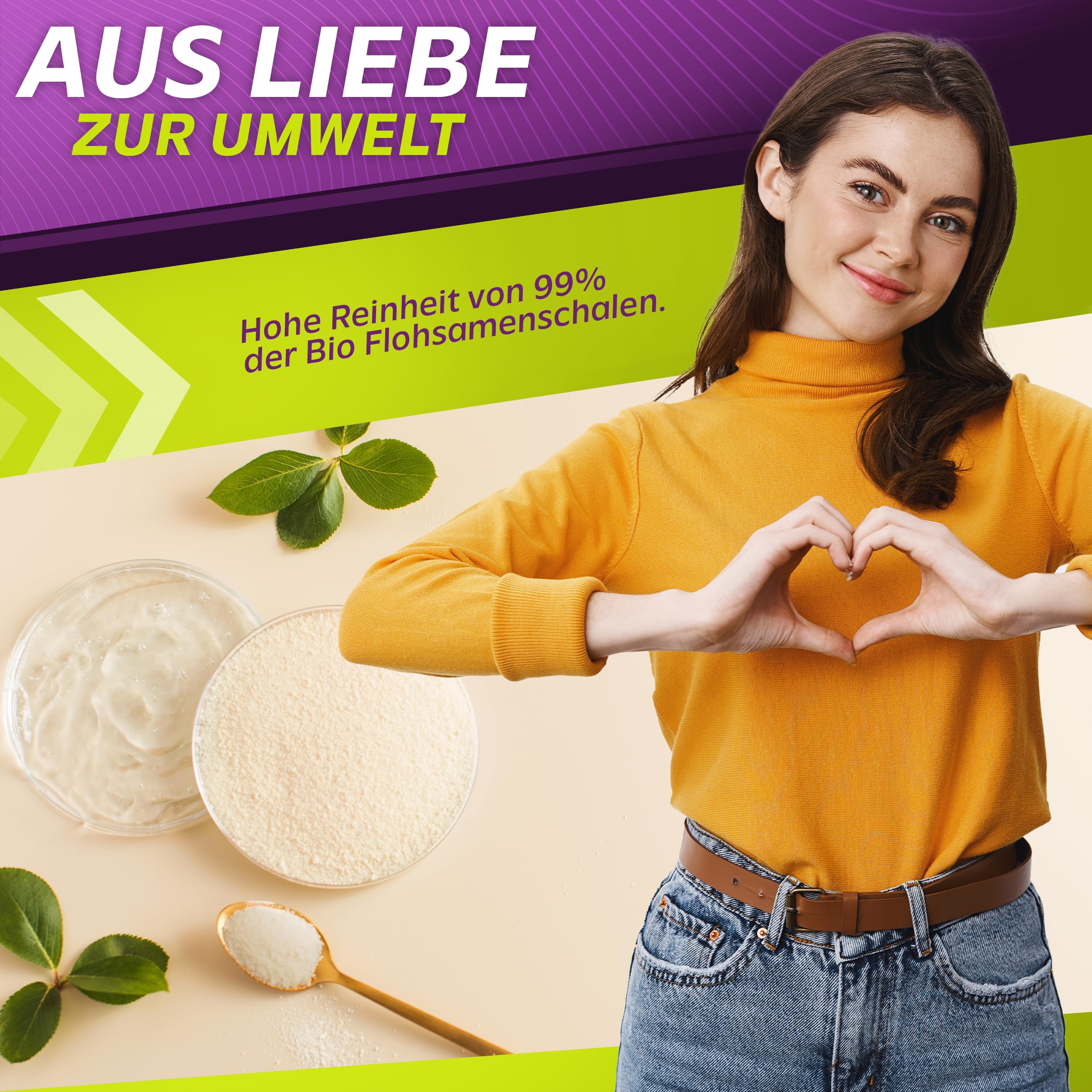 Vita2You Cosses de psyllium bio moulues à 99 % de pureté – 1 kg – farine de psyllium indien – Idéal pour la pâtisserie – 1000 g – Qualité supérieure