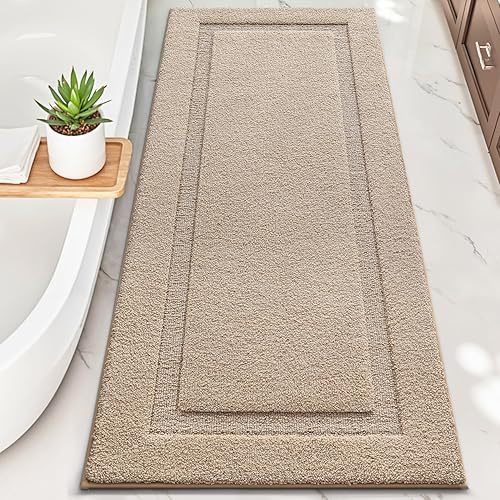 Miniatura 30 de LUMI Alfombras de baño ultrasuaves antideslizantes con parte trasera de goma, absorbente y lavable, de secado rápido, alfombra de felpa de