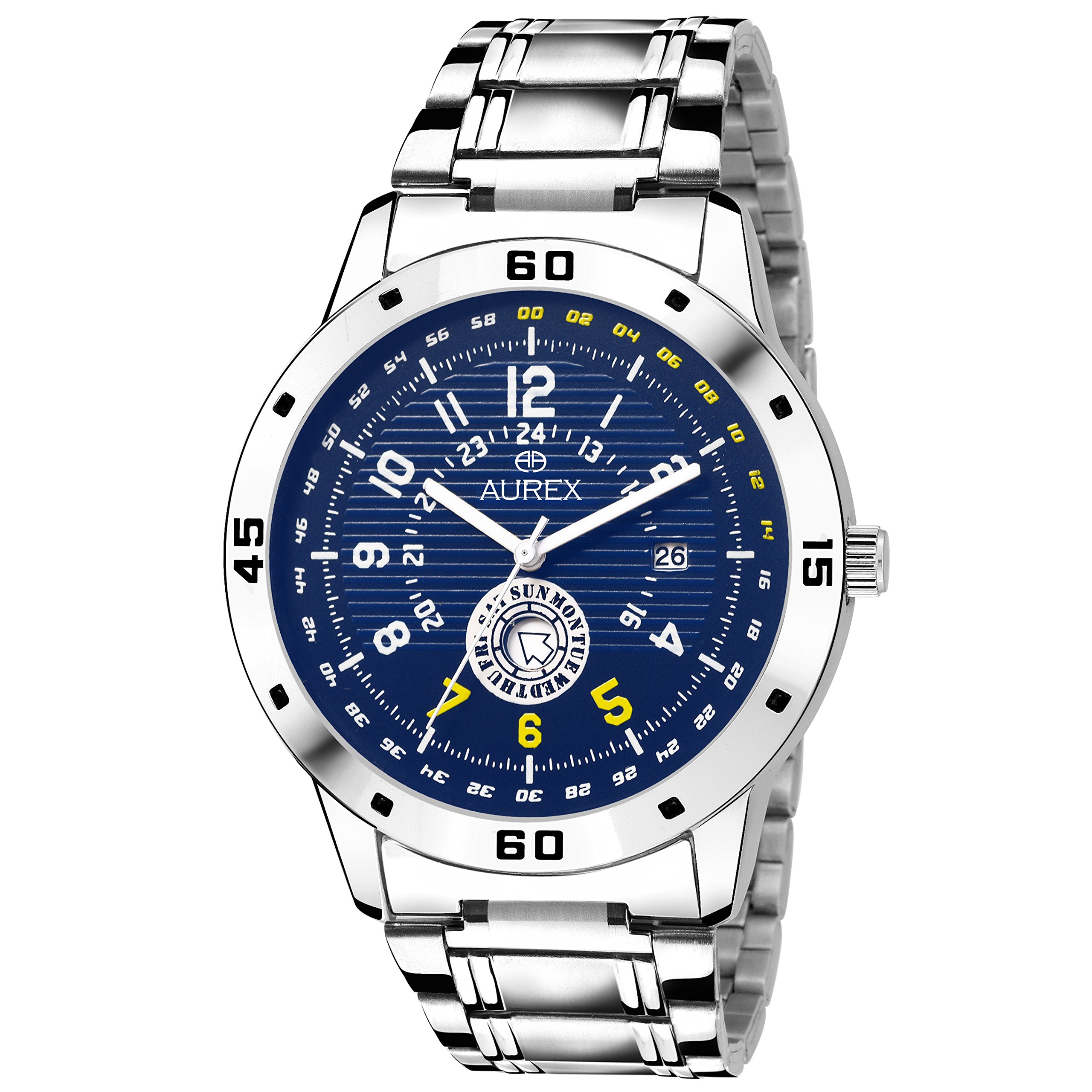 AUREX Analogue Mens Watch (Blue Dial Silver Colored Strap) (B07CNSVP43) Amazon Price History, Amazon Price Tracker