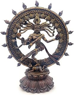RUSTIX Hindu Shiva Nataraja Statue â€“ Lord of Destruction Sculpture Hindi Decor for Home Altar â€“ Bronze Finished Resin