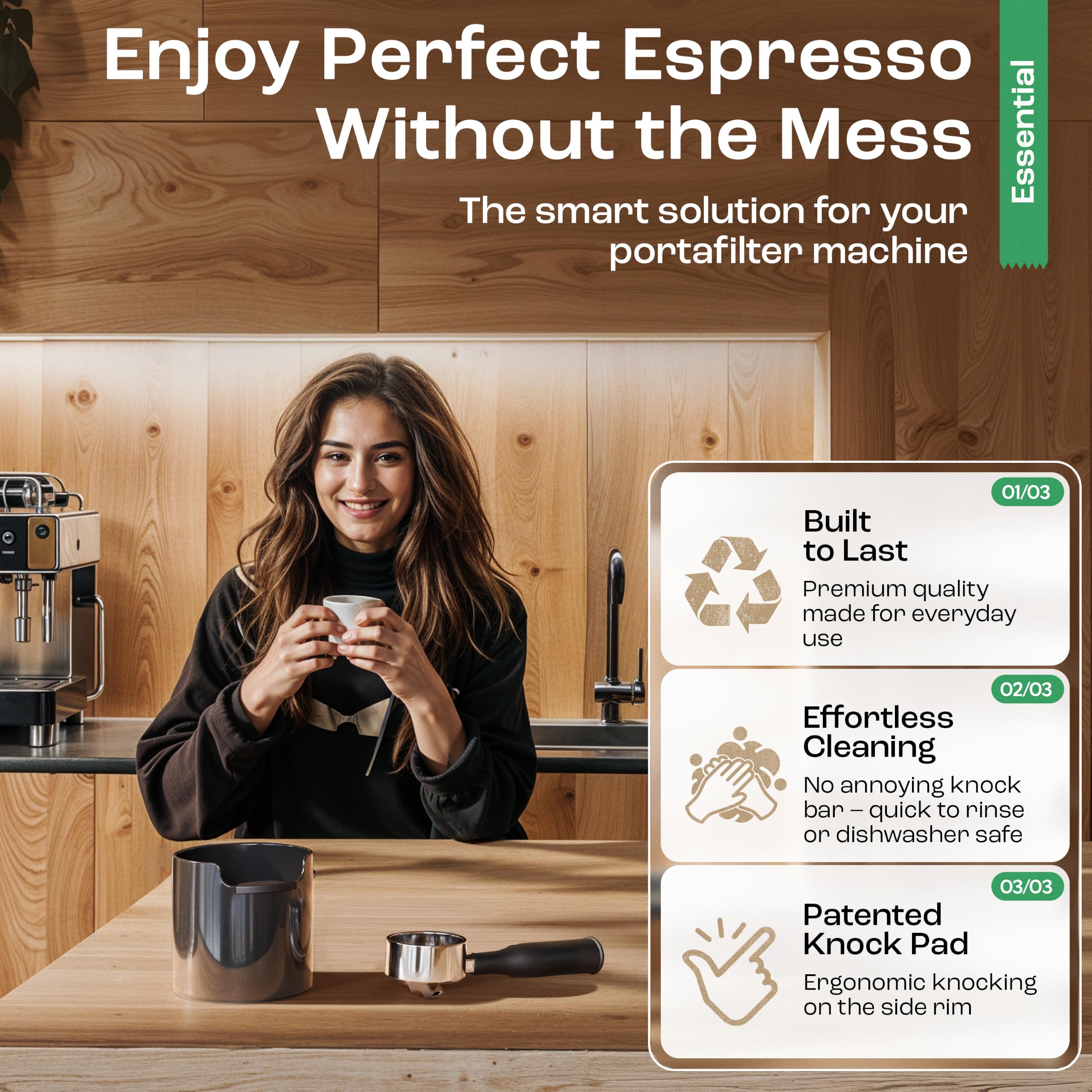 Amazon | NEW: Homeffect® Coffee Knock Box with Improved Handling