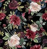 Soimoi Valvet Black Fabric - by The Yard - 58 Inch Wide - Leaves & Floral Bunch Floral Material - Wholesome and Nature-Inspired Prints for Stylish Projects Printed Fabric