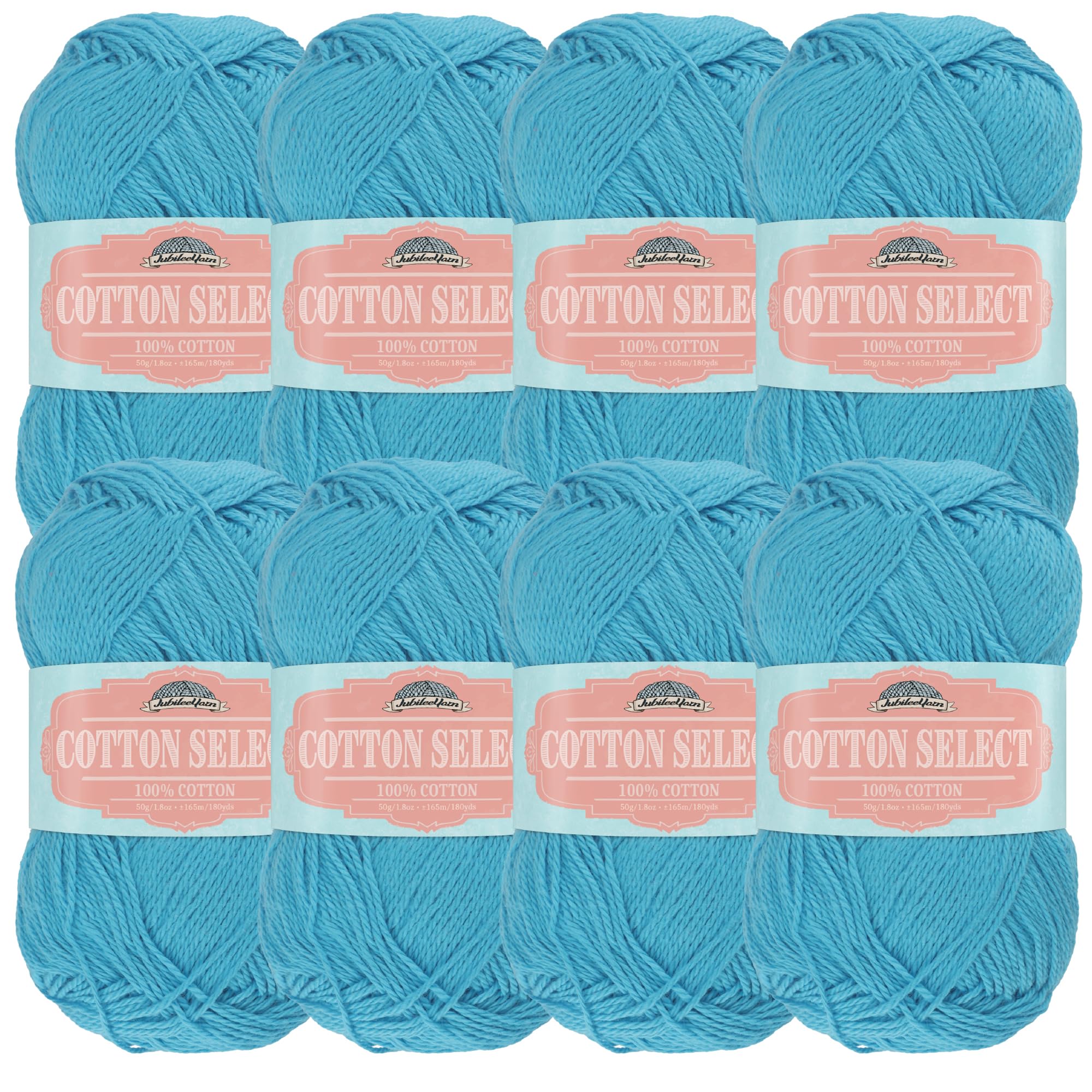 JubileeYarn Cotton Select Yarn - 50g/Skein Sport Weight - Island Blue - 8 Skeins — image 1