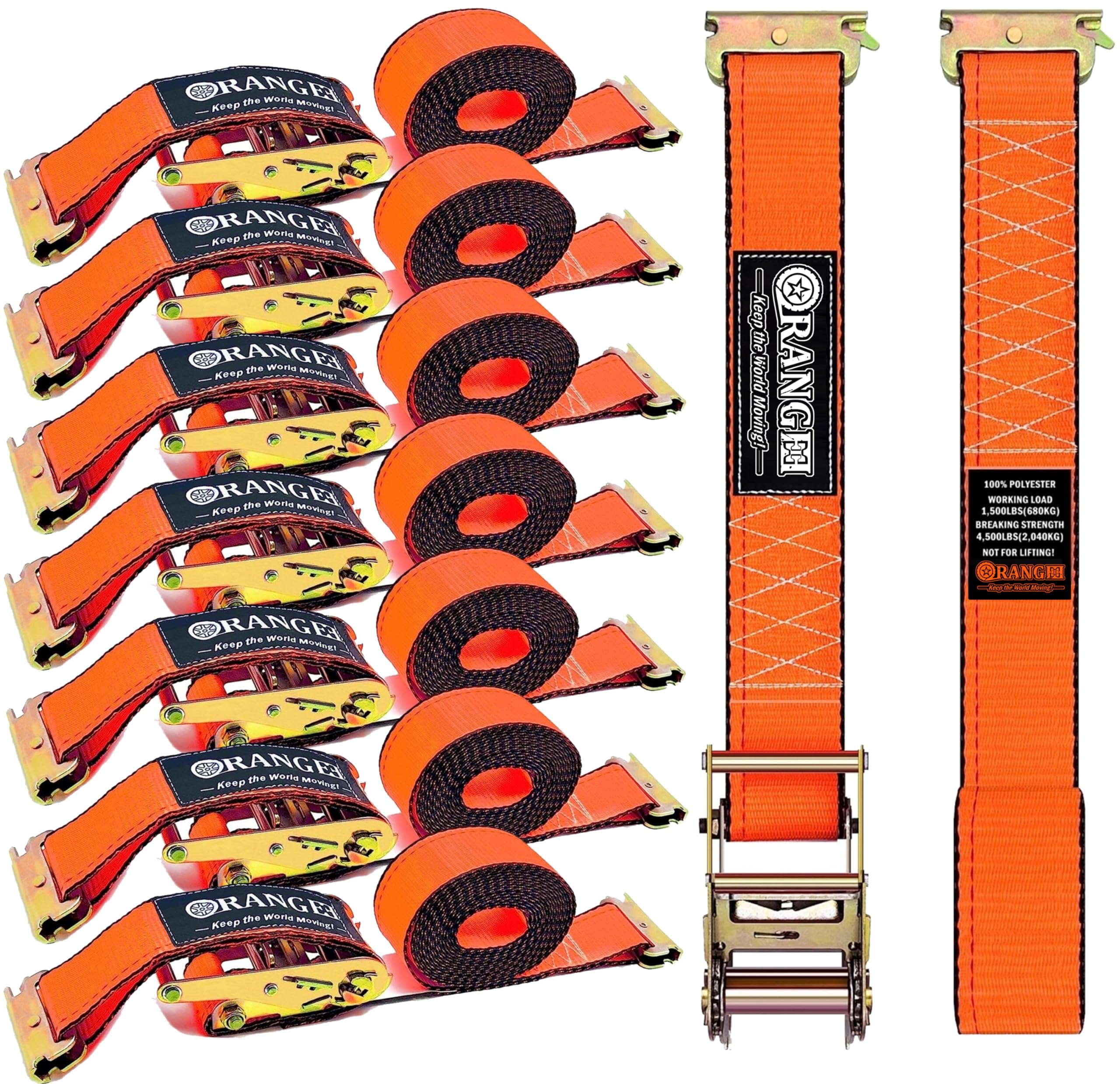 Amazon.com: ORANGEE 8 Pack 15FT x 2IN E Track Ratchet Strap
