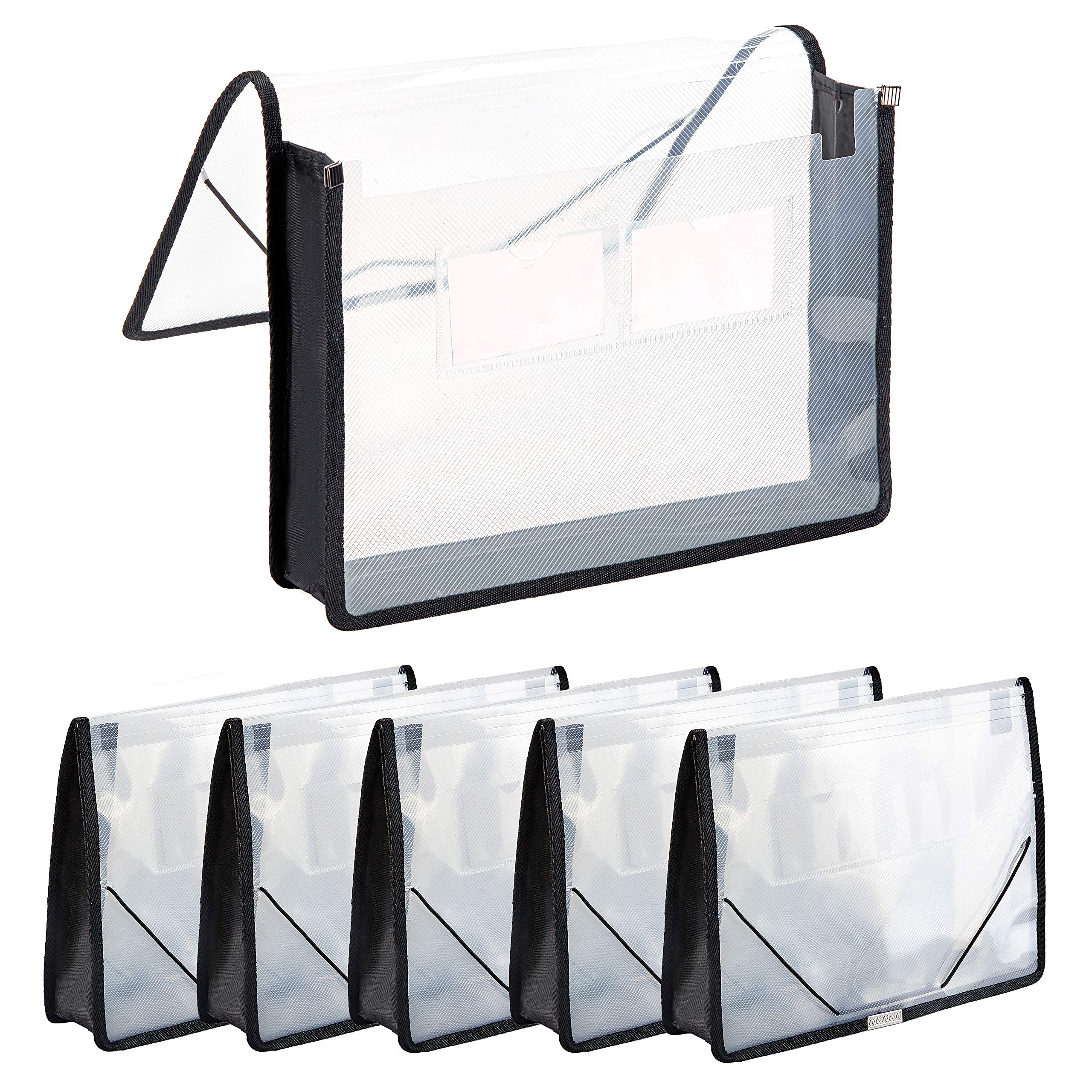 Snapklik.com : FANWU 6 Pack Plastic Expanding File Wallet Document ...