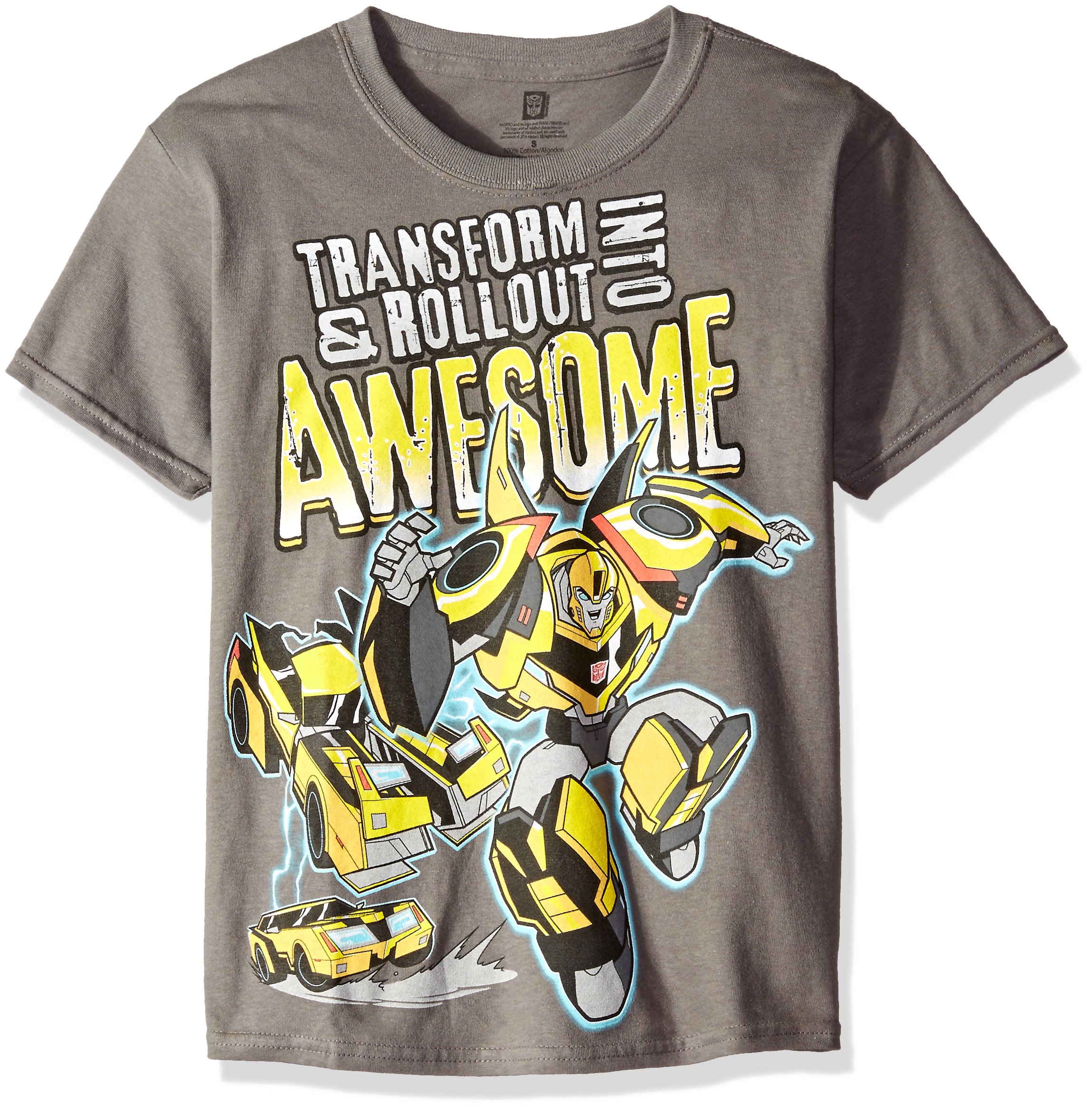 TransformersBoys' Big Boys' Bumblebee Trasform into Awesome Short Sleeve T-Shirt