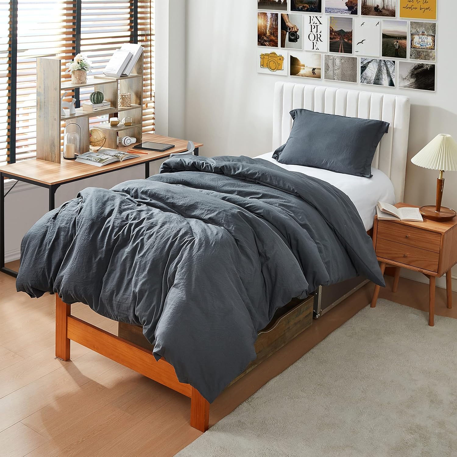 Byourbed Natural Loft Twin XL Comforter Set - Faded Black