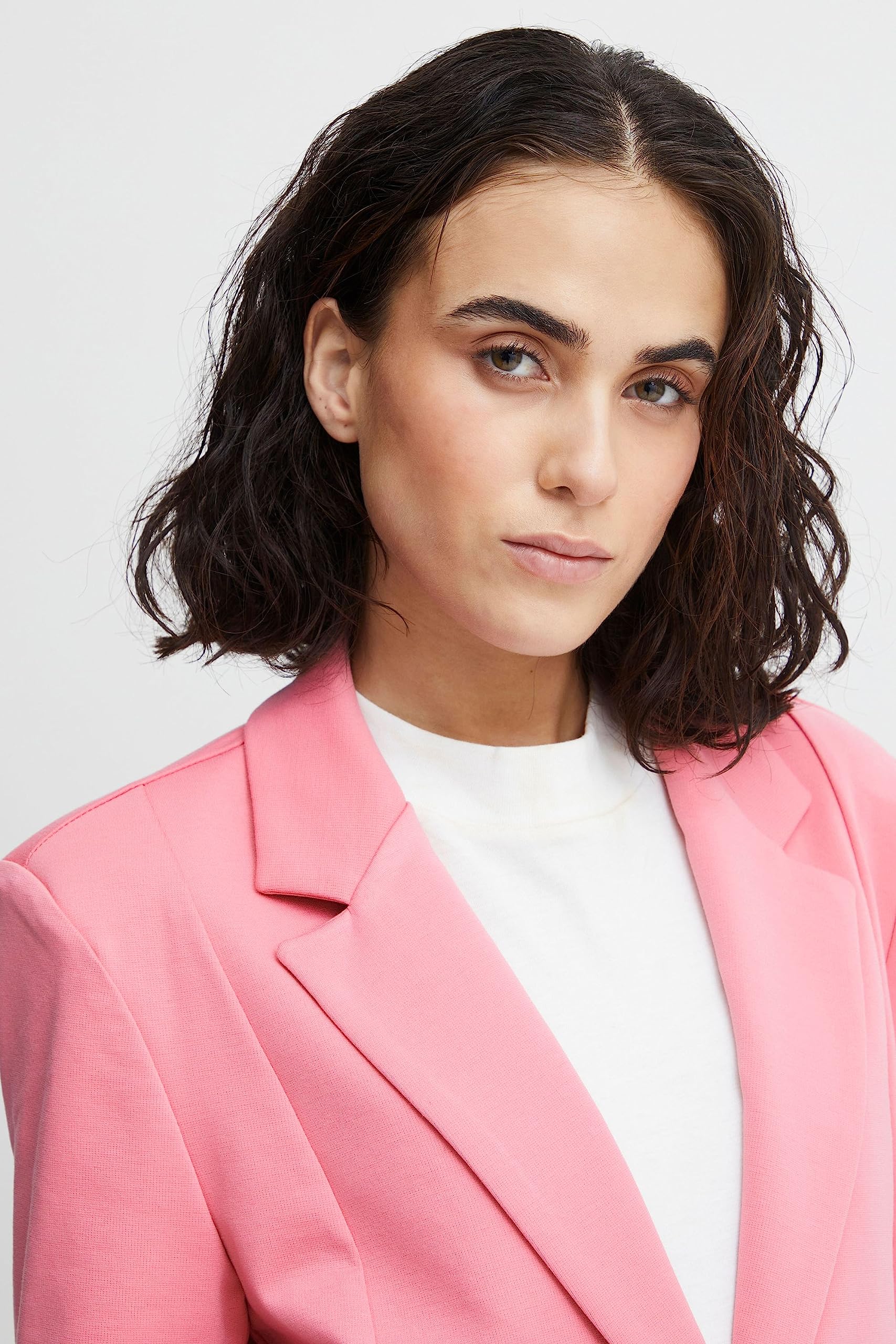 ICHI IHKATE SUS Oversize BL Damen Blazer Longblazer Jacke Long-Blazer mit Knöpfen Stretch und Reverskragen