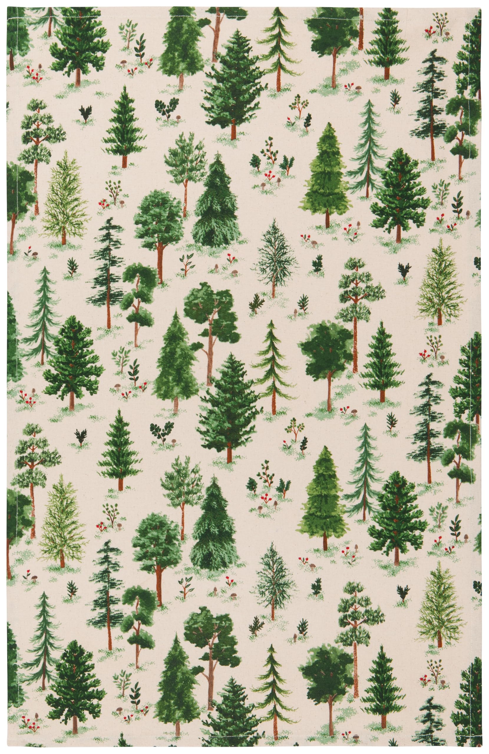 Now Designs by Danica Kitchen Cloth Towel, Cotton, Woodland Print, 18 x 28in, Green, Brown, Gray