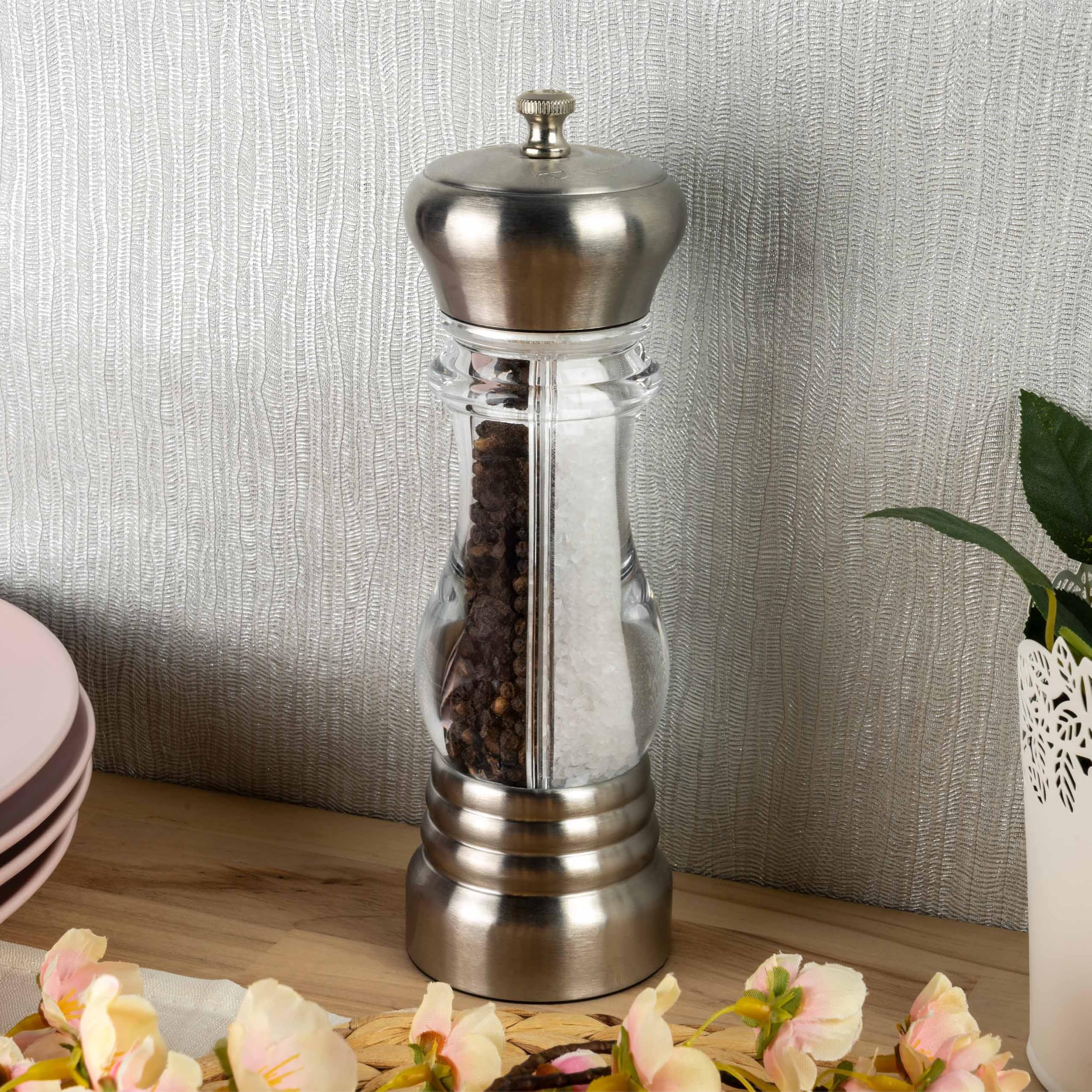 Grunwerg Gmill Macinasale O Pepe Singolo In Acciaio Inox E Acrilico – Meccanismo In Ceramica, Altezza 18 Cm, Design Moderno - 6