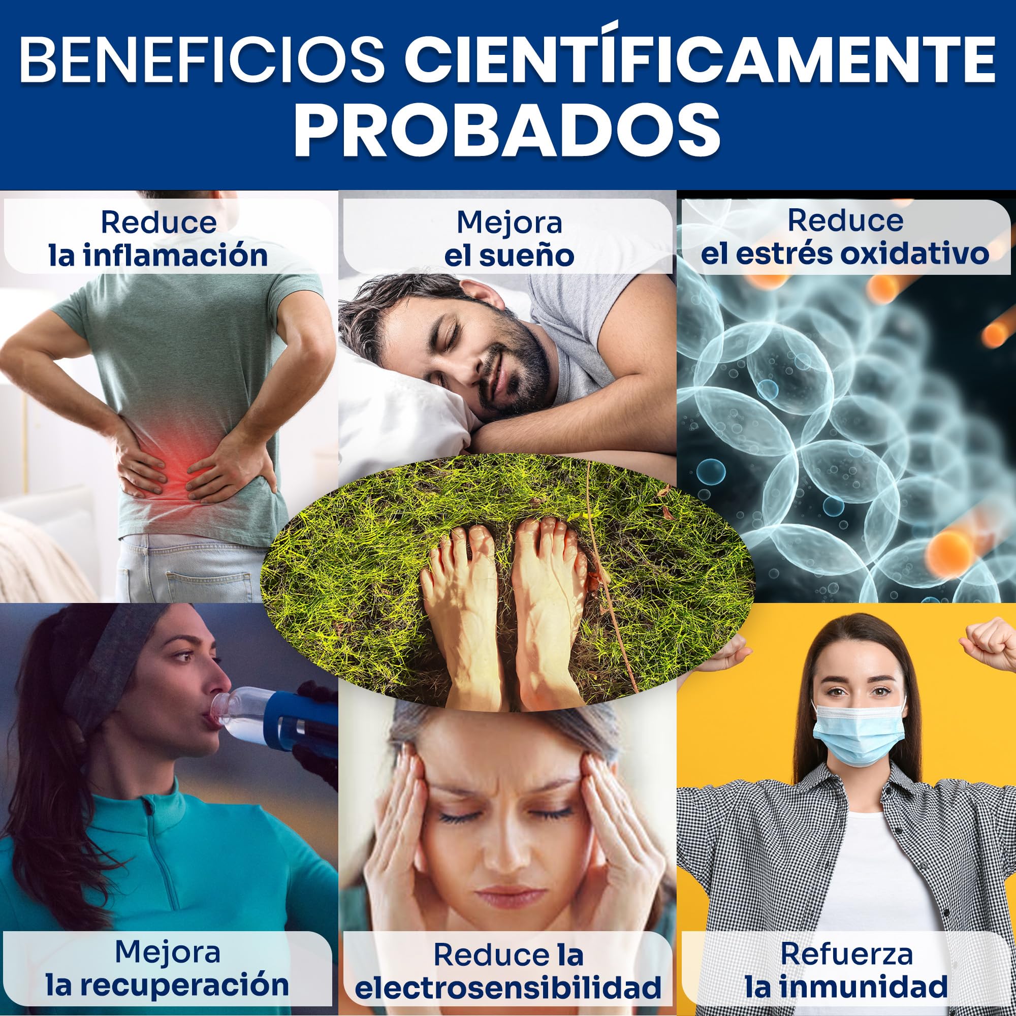 Alfombra de puesta a tierra – Comodidad y protección antiestática – Bajo mano de oficina Grounding para reducción de campos electromagnéticos – Superficie ergonómica y conductiva