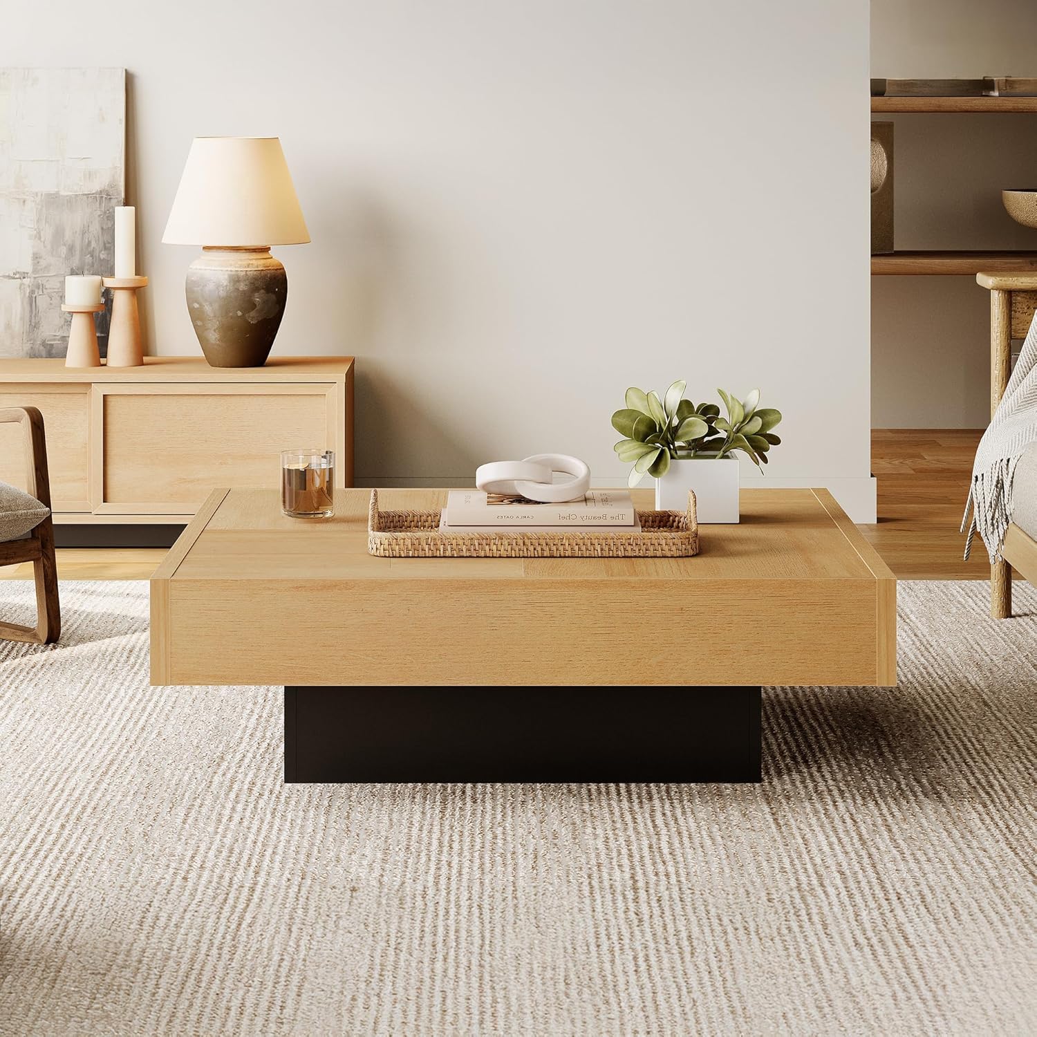 WAMPATローテーブル センターテーブル 正方形 木制 コーヒーテーブル