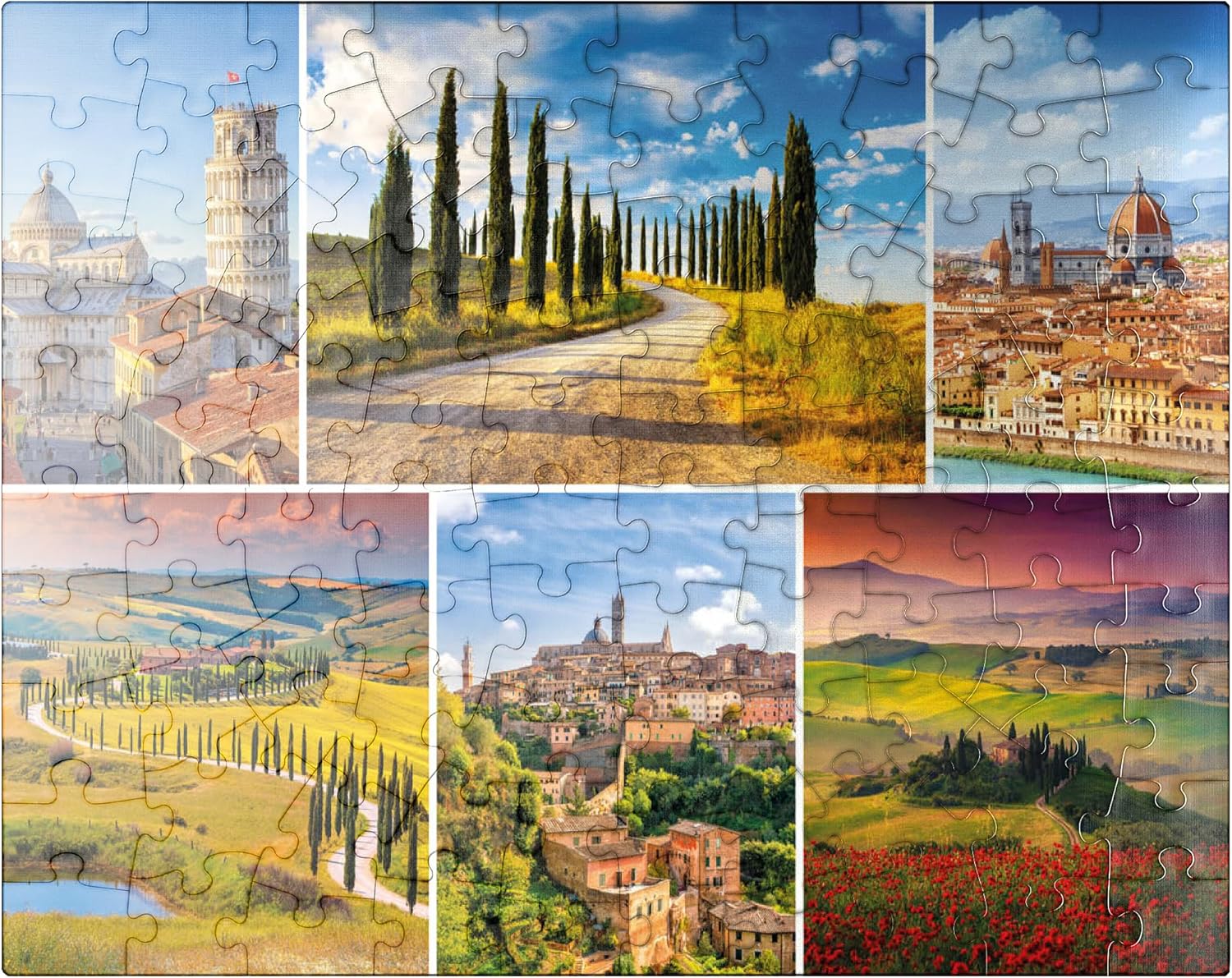 MyPuzzle Tuscany - Florence, Siena and Pisa - Premium 500 Piece Jigsaw Puzzle for Adults