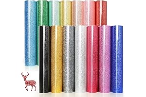 14-Pack Glitter Heat Transfer Vinyl for Vinyl Lovers and DIY Enthusiasts