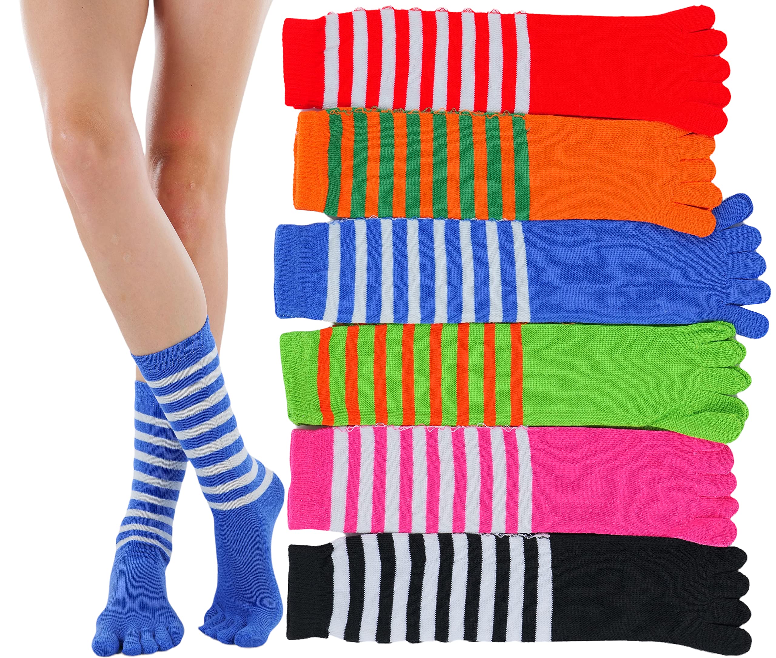 ToBeInStyle Women's Pack of 6 or 12 Fashion Printed Crew Socks