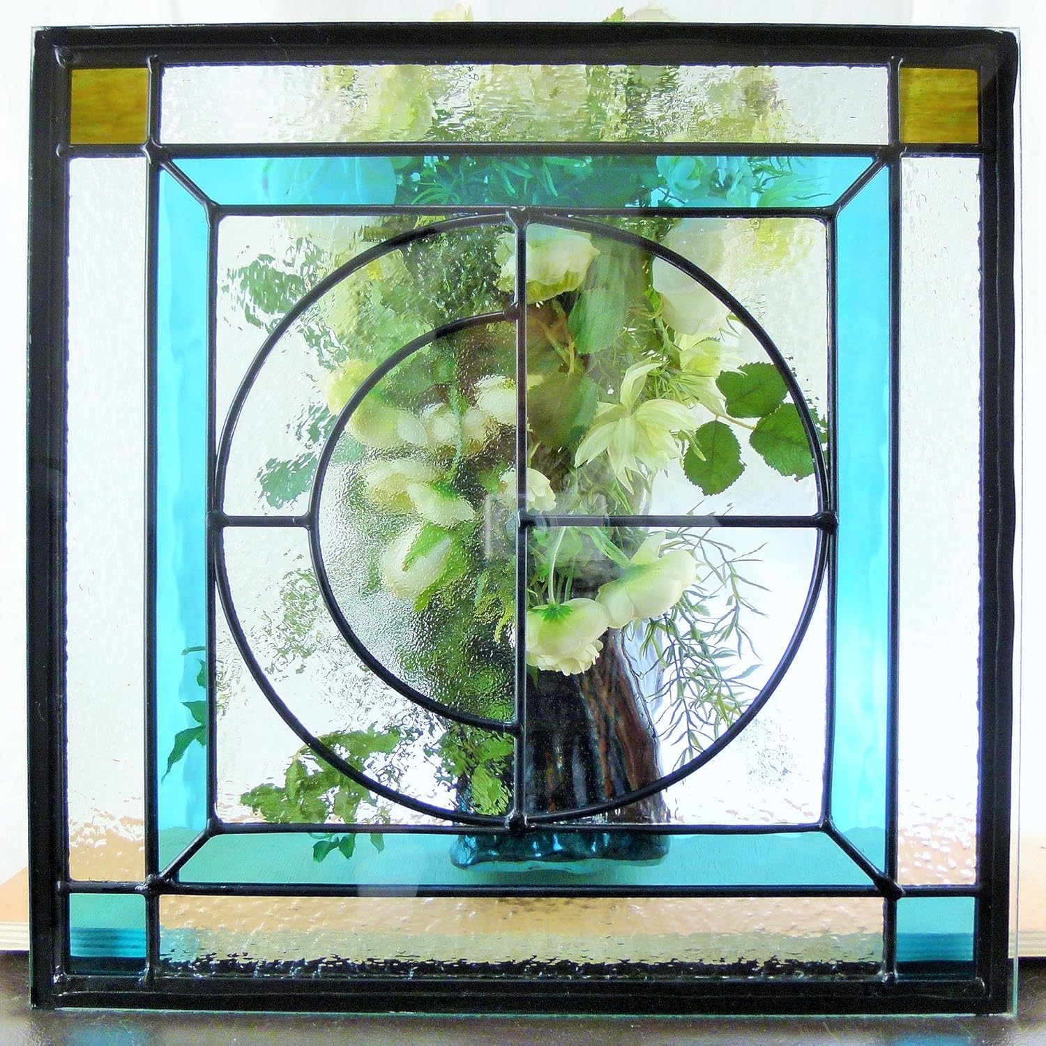 ステンドガラス窓ドア壁材料三層デザインパネルハンドメイド手作り高級ステンドグラスsgsq430人気モデル