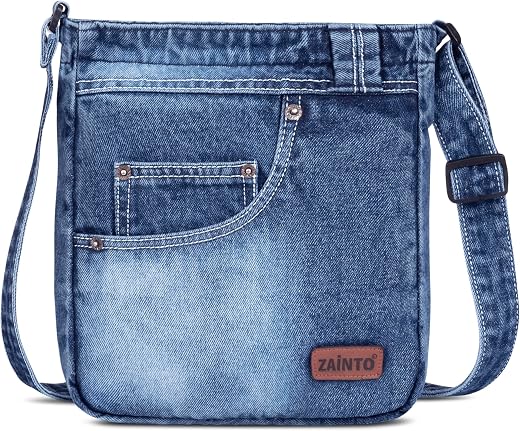 ZAINTO Premium Denim Sling Bag for Women Jeans cross packet bag for girls Blue Jeans Bag