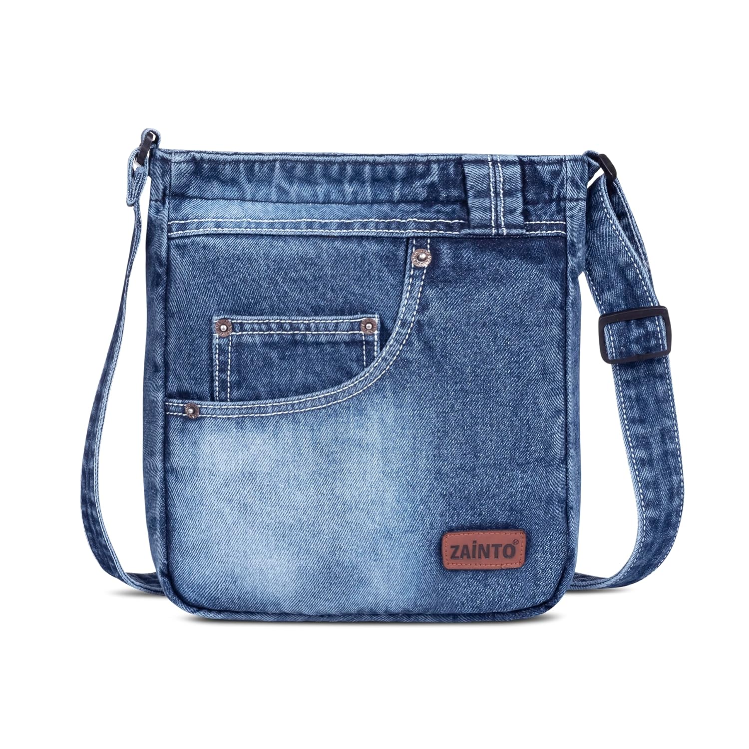 ZAINTO Premium Denim Sling Bag for Women Jeans cross packet bag for girls Blue Jeans Bag