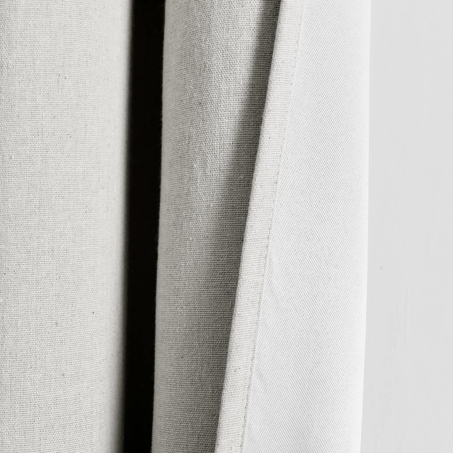 Light Gray Linen Blackout Grommet Window Curtain Panel 38" x 84"