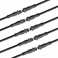 Vista 1 de Conector eléctrico de 3 pines, conector LED de 3 núcleos para exteriores, macho y hembra, conectores LED de tuerca de metal con cable de 7.9 in, 18