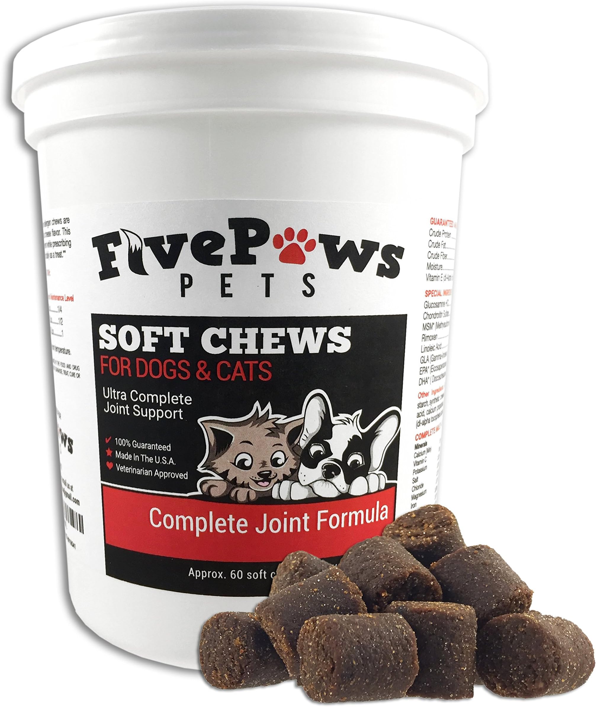 Five Paws Essential Vitamins for Dogs with Glucosamine Chondroitin & MSM Daily Vitamin with Excellent Joint and Mobility Support Low Dosage 2 Plus Months Supply/60 Count