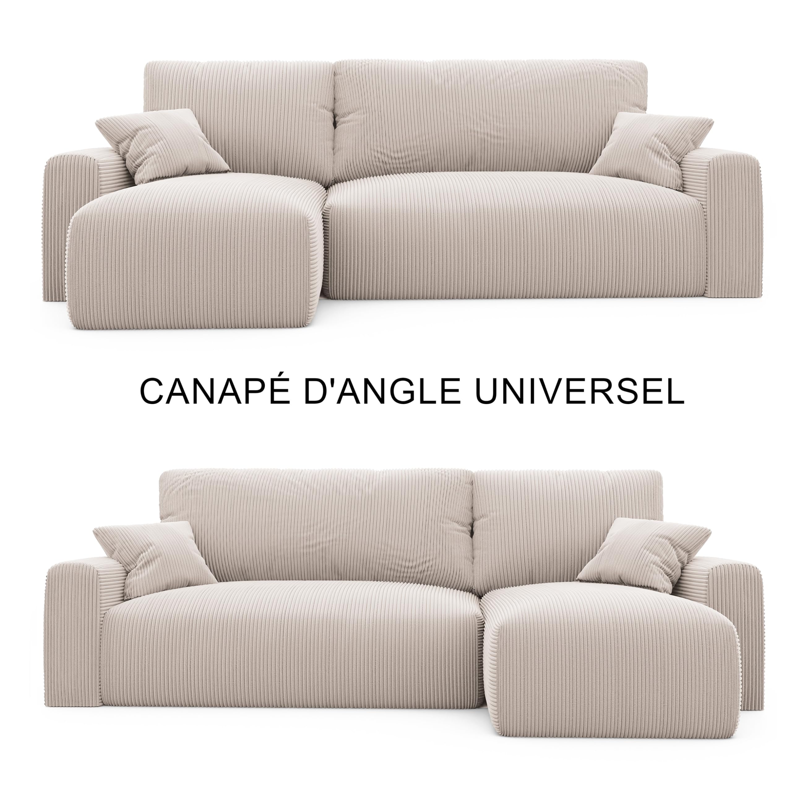 Canapé d’Angle Convertible réversible avec Coffre 220 x 160 cm