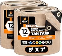 Vista 70 de Xpose Safety Lona protectora de polietileno plateado resistente de 5 x 7 pies - Funda protectora multiusos - Duradera, resistente al agua