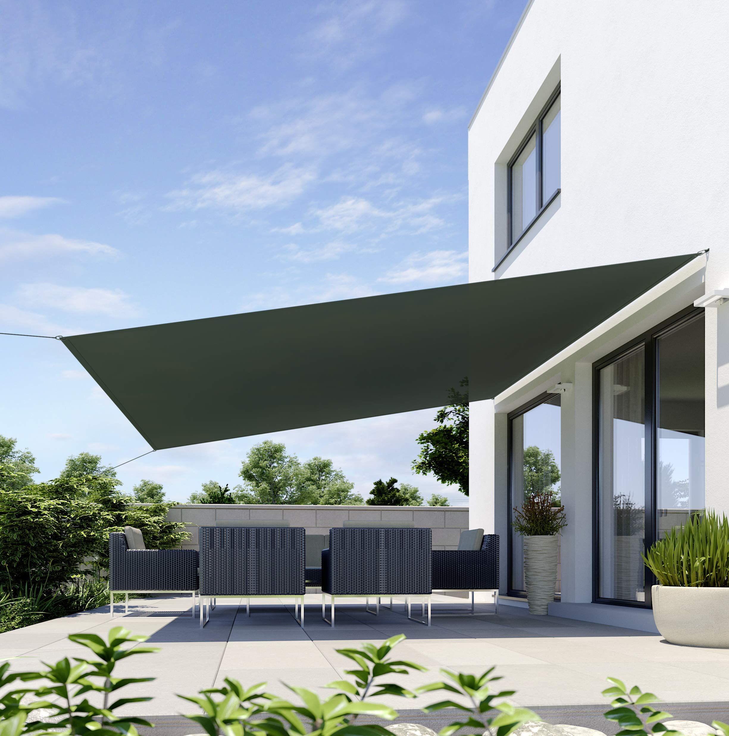 Sonnensegel 4x4m grau