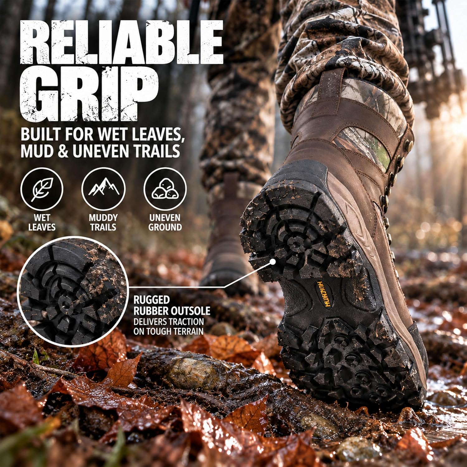Hunthor Hunting Boots for Men, 1000g Insulation with EVA Midsole