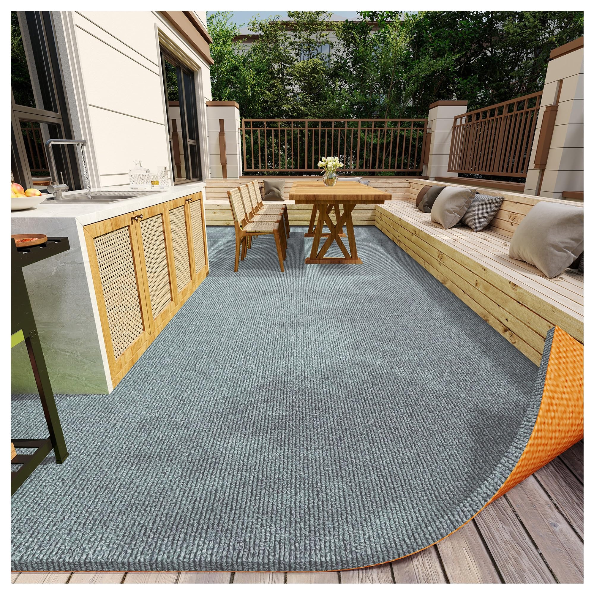 Tapis de salon grand format pour ambiance ferme et salle à manger chaleureuse