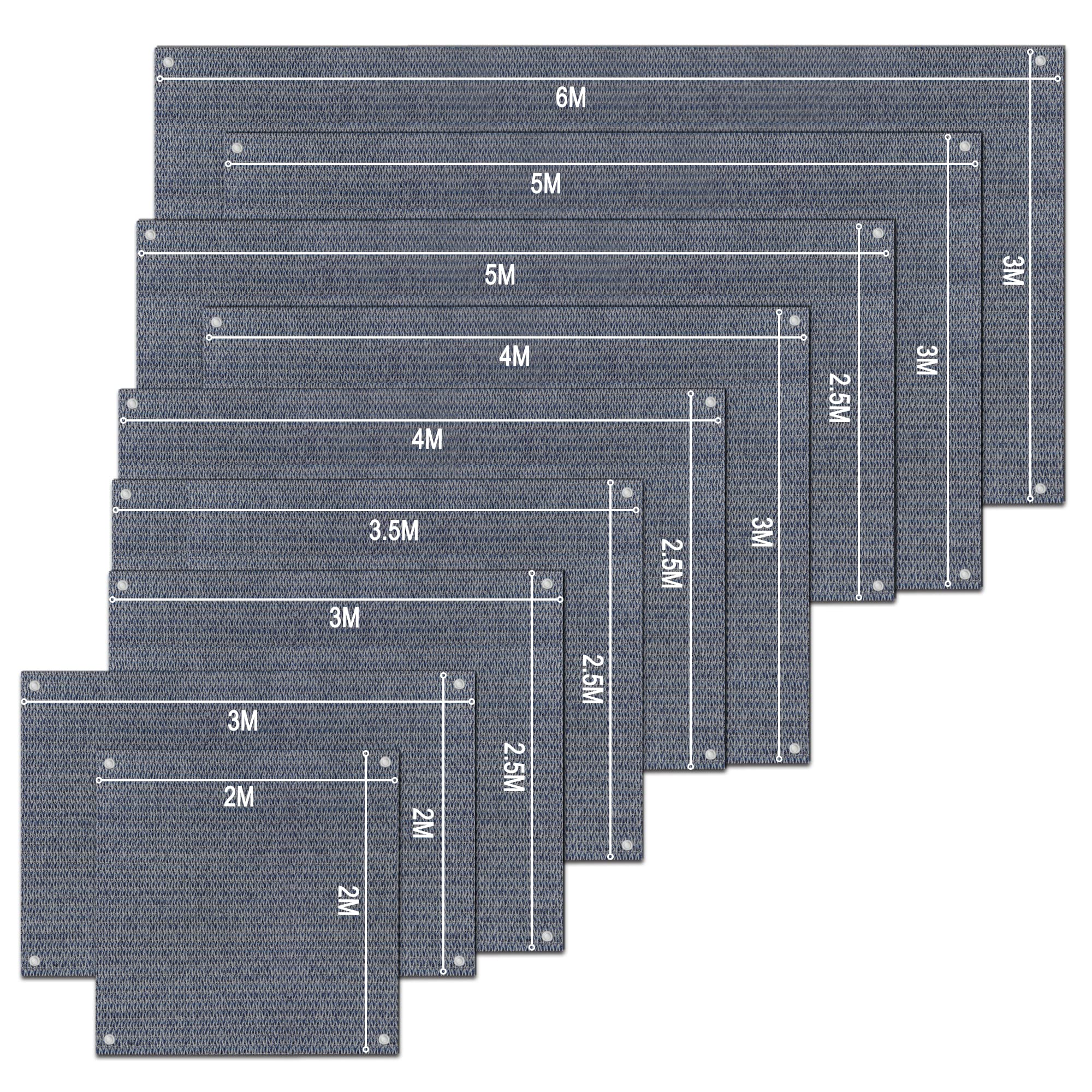 Laneetal Telo per Tenda Campeggio, Coperta da Picnic Idrorepellente in HDPE, Stuoia da Campeggio per Veranda con 16 Picchetti e 1 Borsa di Trasporto, 300x400 cm, Grigio Blu