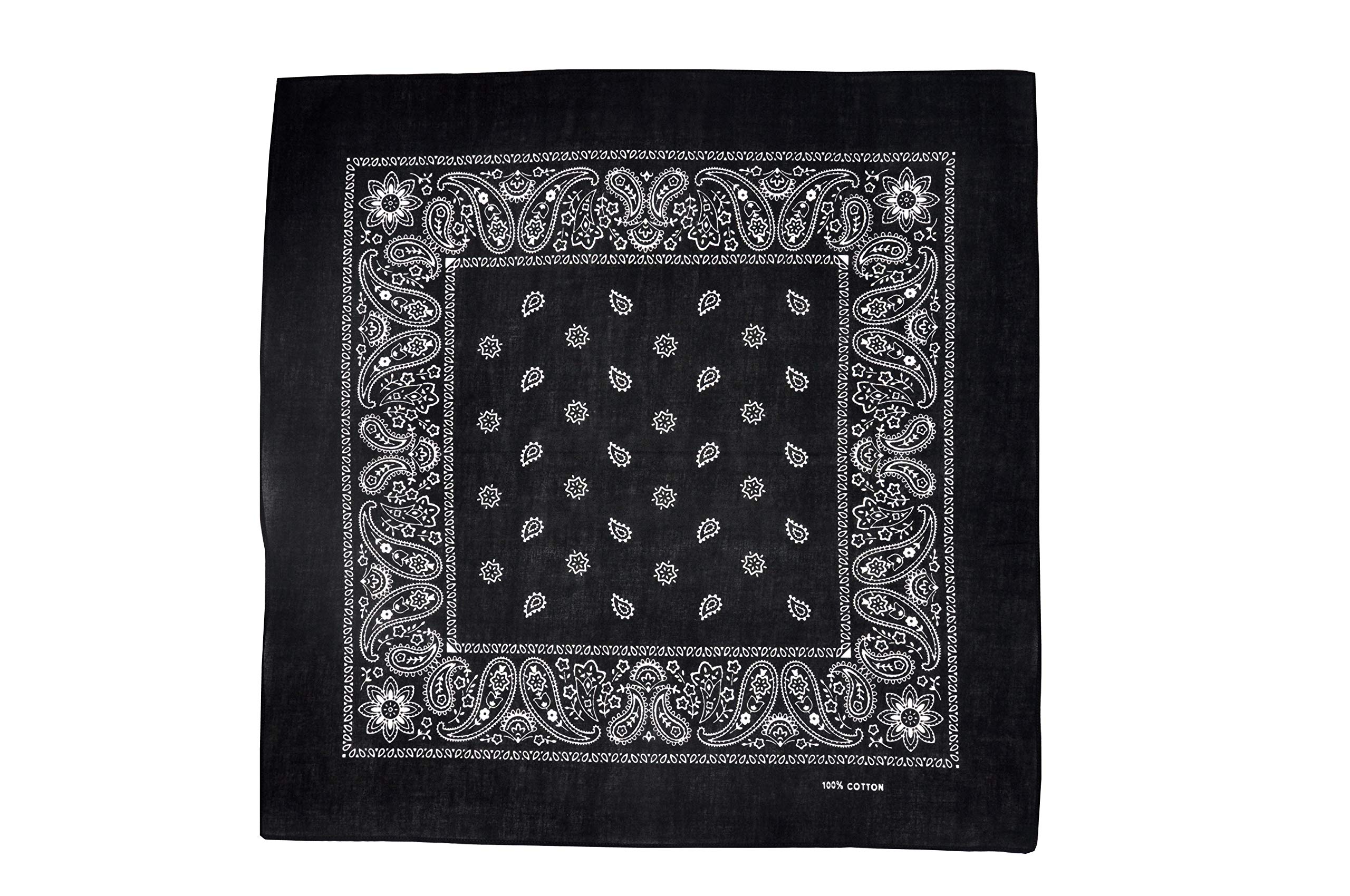 12 Stück Bandana 100% Baumwolle Custom Fashion Paisley Design Multifunktional Outdoor Quadratisch Taschentuch - - Groß