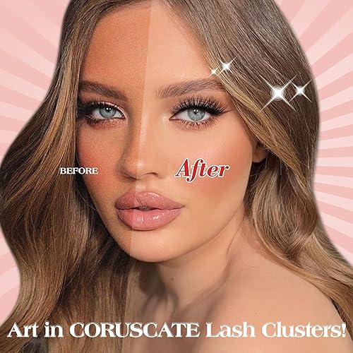 Miniatura 4 de CORUSCATE Kit de extensión de pestañas para bricolaje, racimos de pestañas individuales, rizo D, kit de extensión de pestañas con volumen, 96