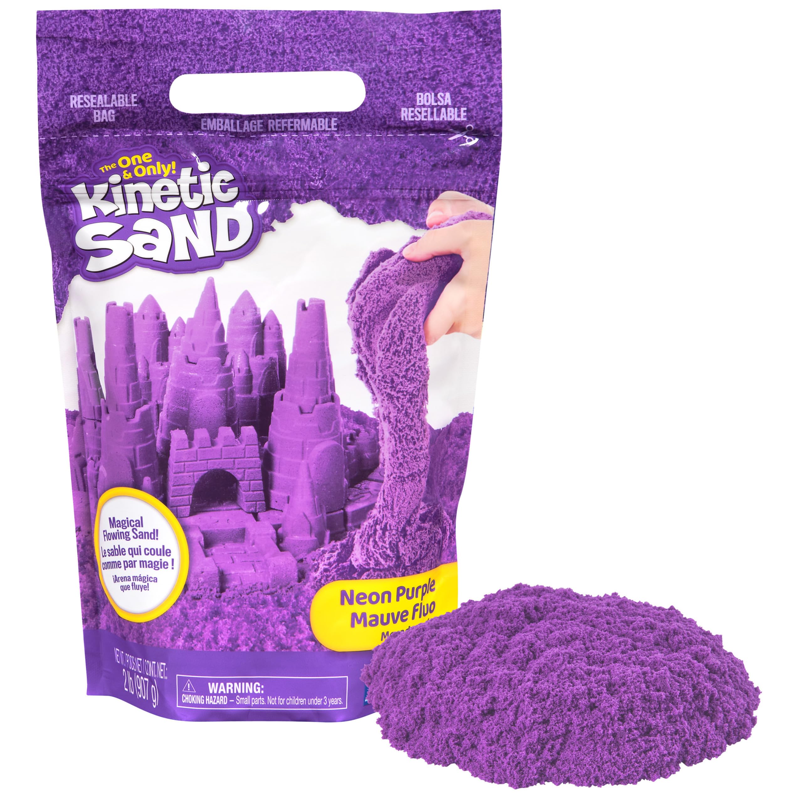 The Original Moldable Sensory Play Sand Toys for Kids, Purple, 2 lb. Resealable Bag, Ages 3+