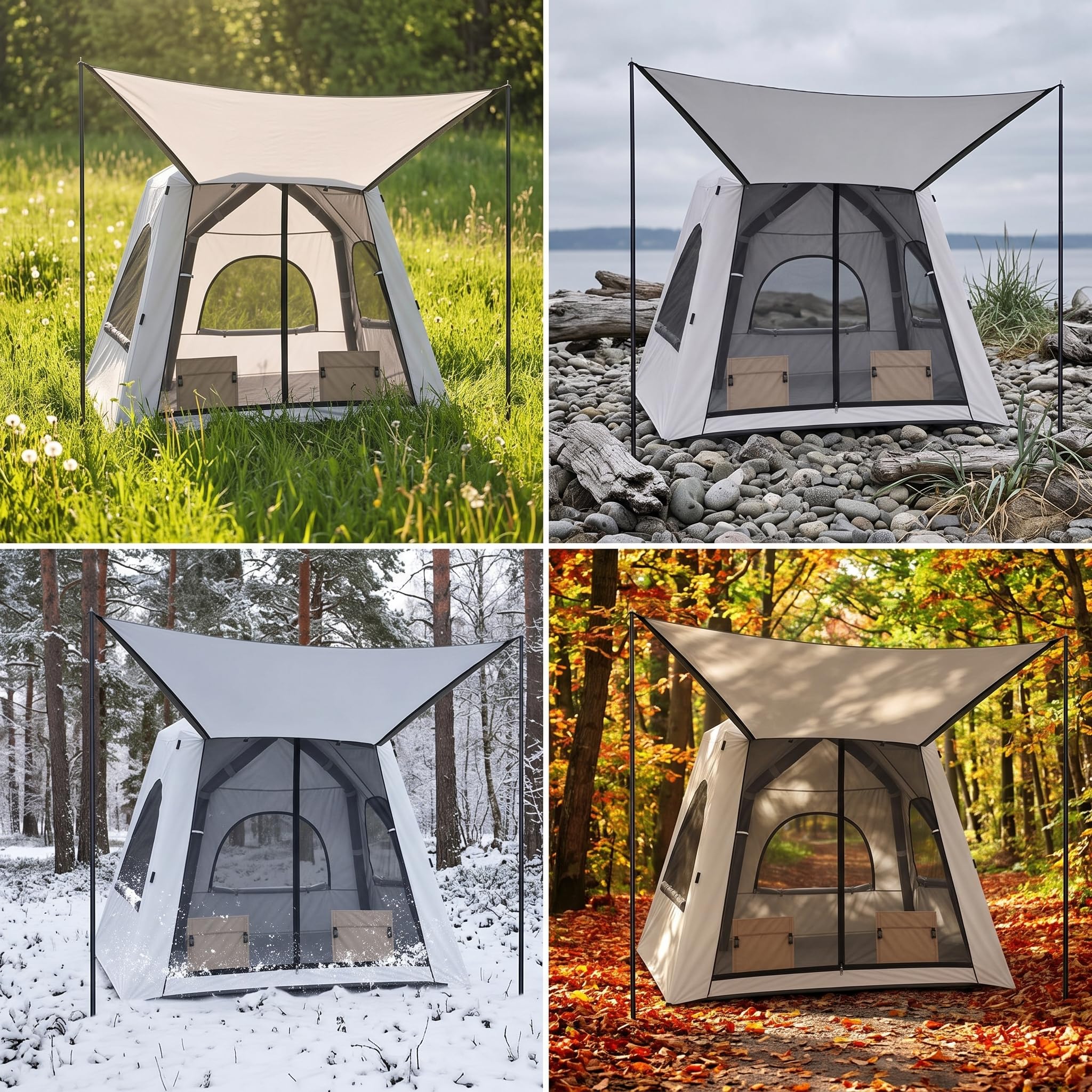 Carpa Inflable para Acampar 3 a 6, Tienda Impermeable Montaje rápido, para