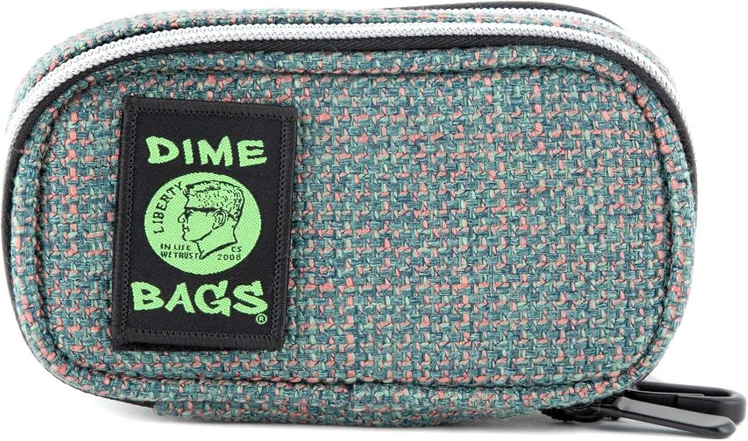 DIME BAGS Pod Padded Travel Pouch with Keychain Clip, Interior Padding for Glass & Gear Protection, Multiple Compartments for Safe Packing, Compact Hempster Storage Case (7 Inch, Forest)