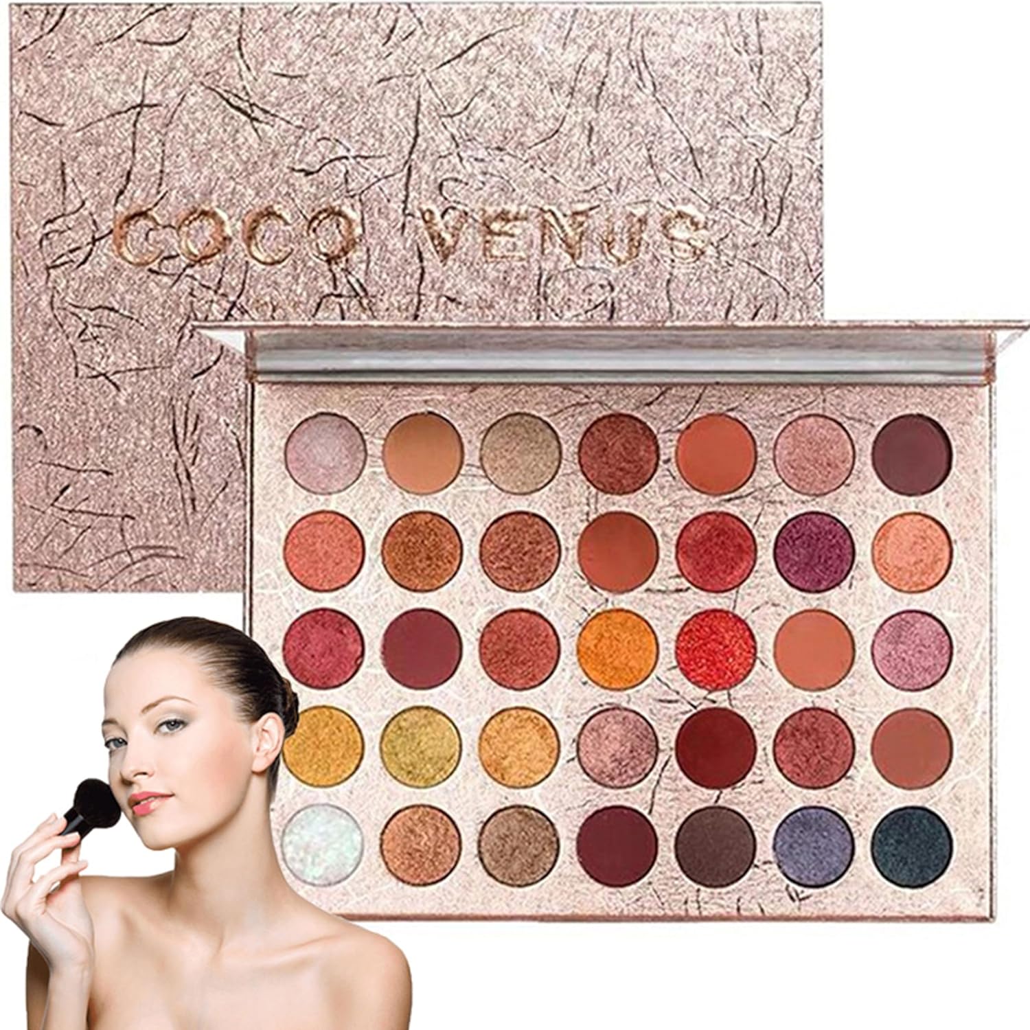 oogschaduwpalet met sterk gepigmenteerde kleuren voor verleidelijke ogen, oogpalet, professionele make-upcosmetica, make-uppalet, oogschaduw, make-upcosmetica, beste cadeau (35 kleuren)