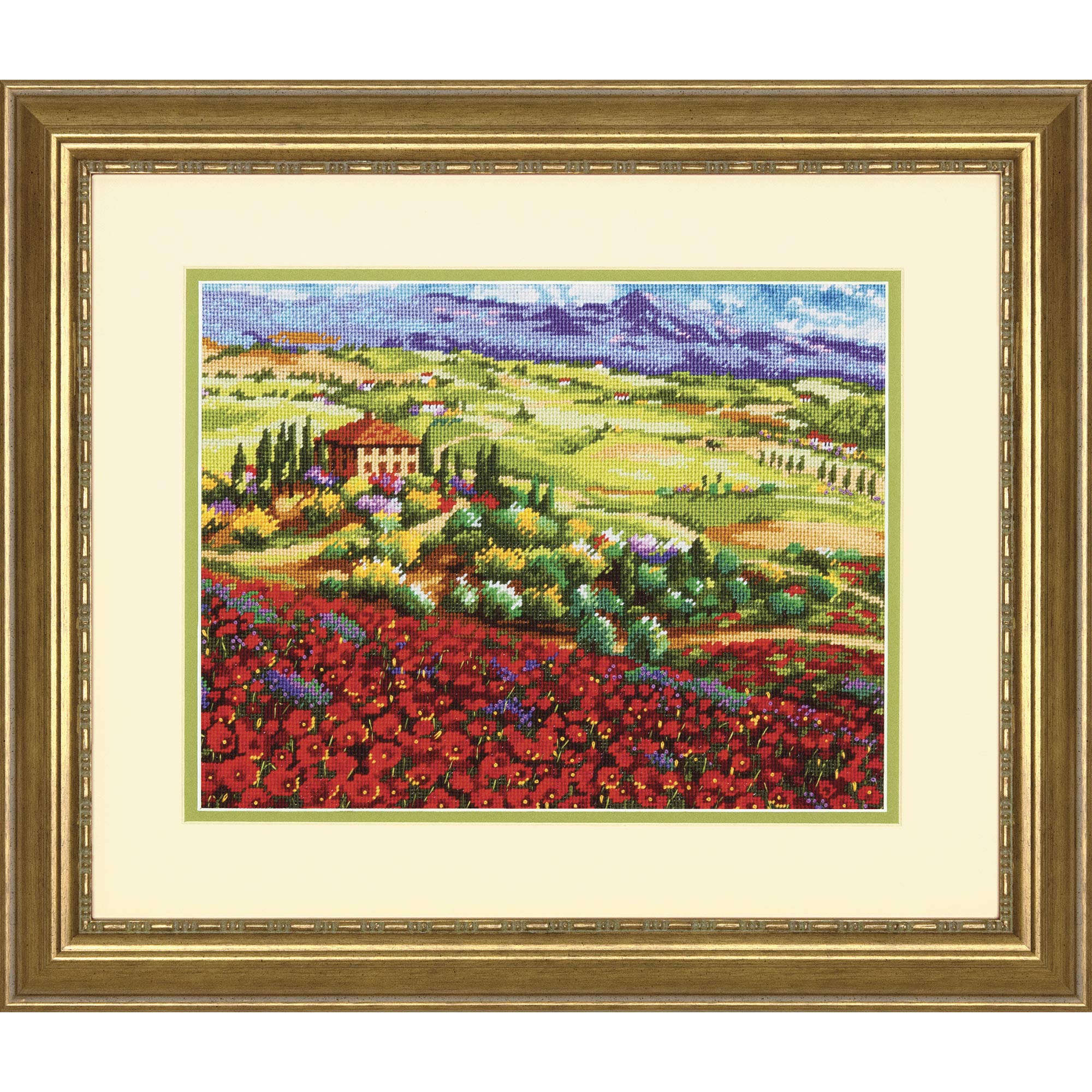 Dimennsions Classic: Tuscan Poppies, Aida, Multi-Colour, 20.8 x 13.6 x 0.33 cm