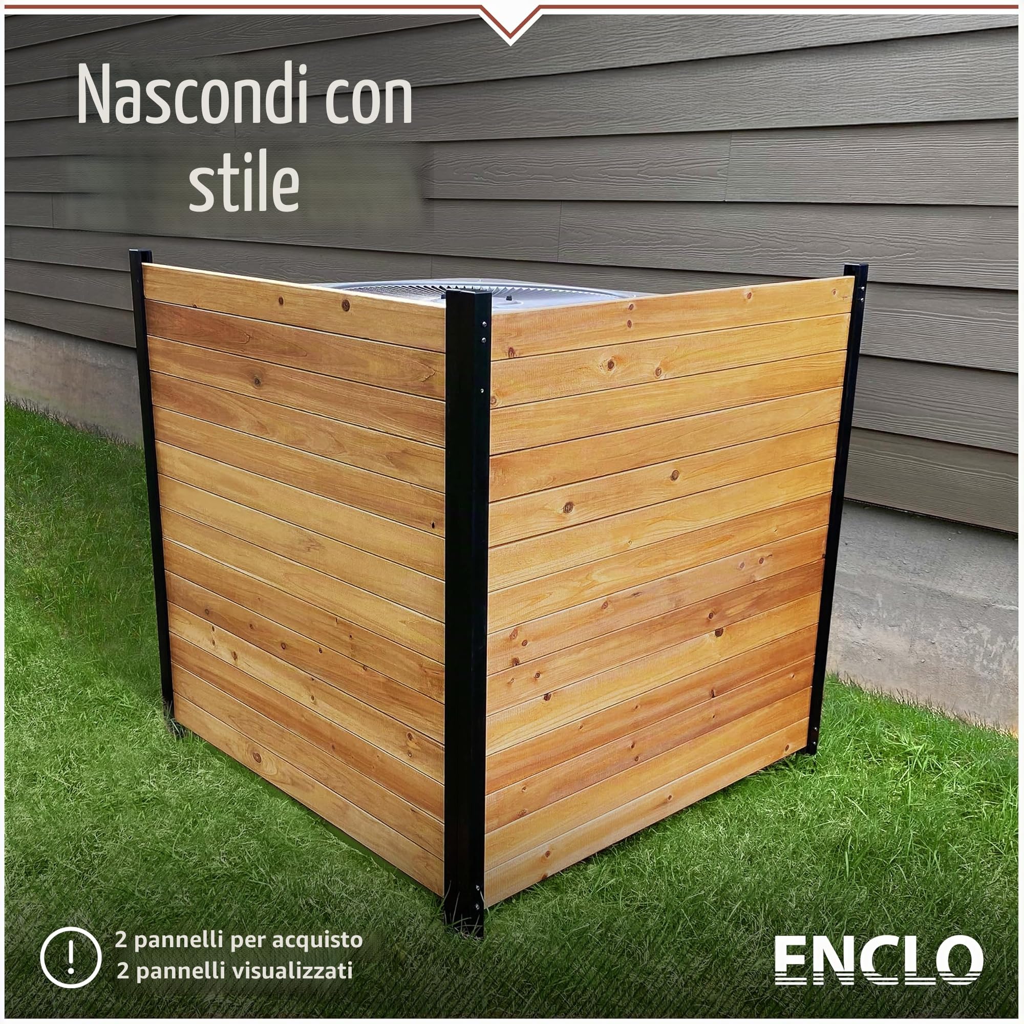 Enclo Privacy Screens EC18008 Richmond Wood Outdoor Privacy Fence Screen Screen No-Dig Kit 96,5 cm W x 106,7 cm H, Cedro (2 pannelli)